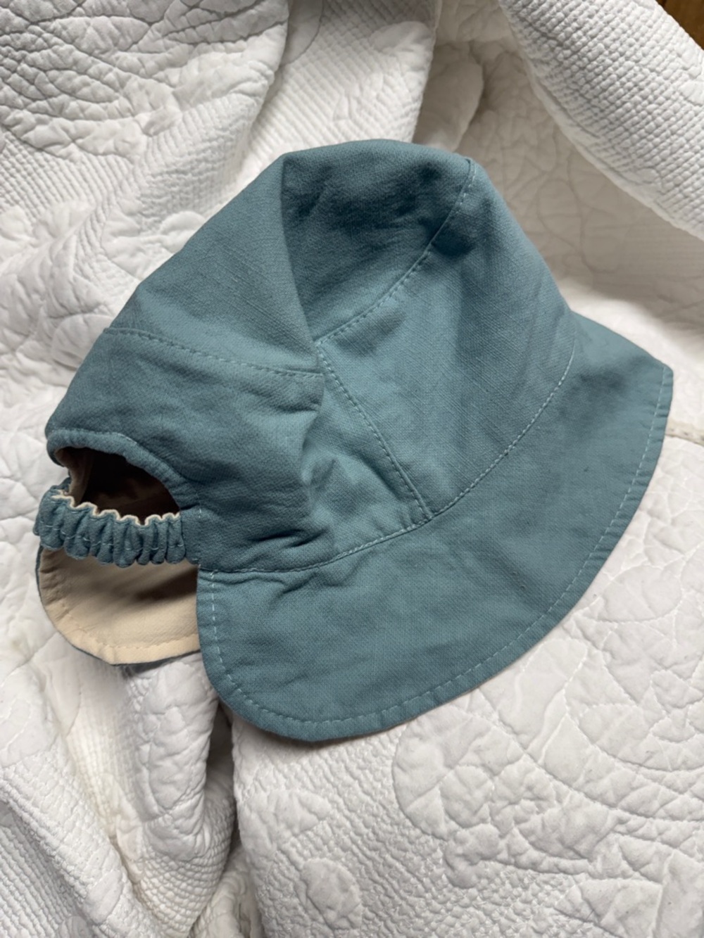 Kids Blue Bucket Hat with Elastic Back